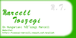 marcell toszegi business card